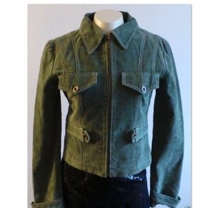 Wet Seal Cropped Leather Suede Fitted Jacket S